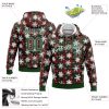 Custom Stitched Red Green-White 3D Christmas Plaid And Snow Sports Pullover Sweatshirt Hoodie - Image 2
