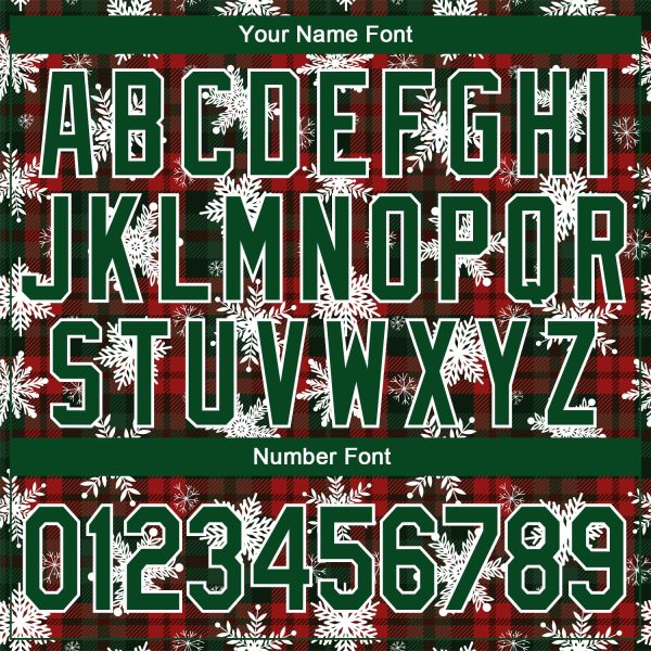 Custom Stitched Red Green-White 3D Christmas Plaid And Snow Sports Pullover Sweatshirt Hoodie - Image 4