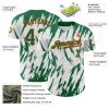 Custom White Kelly Green-Orange 3D Pattern Design Abstract Sharp Shape Authentic Baseball Jersey - Image 3
