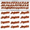 Custom White Brown-Orange 3D Pattern Design Abstract Splash Authentic Baseball Jersey - Image 4