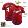 Custom Red White-Royal 3D Pattern Design Leopard Print Fade Fashion Authentic Baseball Jersey - Image 3