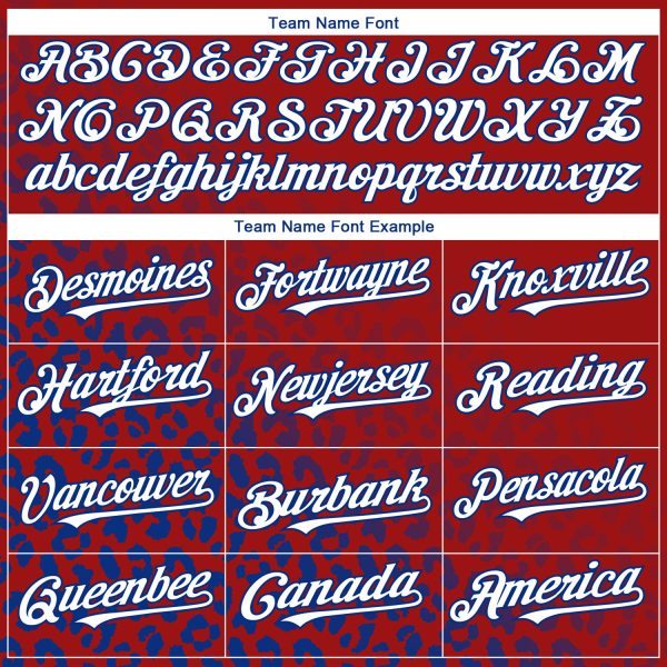 Custom Red White-Royal 3D Pattern Design Leopard Print Fade Fashion Authentic Baseball Jersey - Image 4