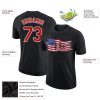 Custom Black Red-White 3D American Flag Patriotic Performance T-Shirt - Image 2
