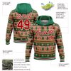 Custom Stitched Kelly Green Red-White 3D Christmas Sports Pullover Sweatshirt Hoodie - Image 2