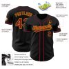 Custom Black Crimson-Gold Authentic Baseball Jersey - Image 3