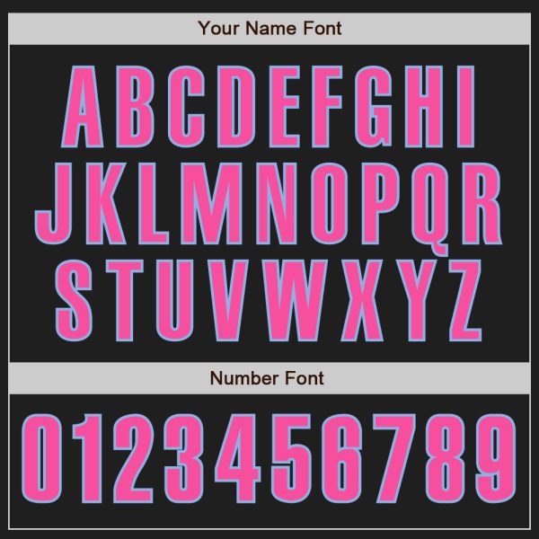 Custom Black Pink-Light Blue Authentic Baseball Jersey - Image 5
