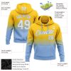 Custom Stitched Yellow White-Light Blue Fade Fashion Sports Pullover Sweatshirt Hoodie - Image 2