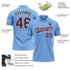 Custom Light Blue Black White-Hot Pink Performance Vapor Golf Polo Shirt - Image 3