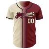 Custom Maroon Cream-Black Authentic Gradient Fashion Baseball Jersey - Image 2