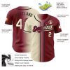 Custom Maroon Cream-Black Authentic Gradient Fashion Baseball Jersey - Image 3