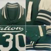Custom Green Cream Bomber Full-Snap Varsity Letterman Two Tone Jacket - Image 2