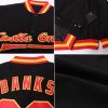 Custom Black Red-Gold Bomber Full-Snap Varsity Letterman Jacket - Image 2