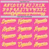 Custom Pink Yellow-Light Blue Bomber Full-Snap Varsity Letterman Two Tone Jacket - Image 4