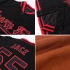 Custom Texas Orange White-Aqua Bomber Full-Snap Varsity Letterman Jacket - Image 2