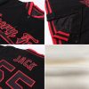 Custom Cream Black-Red Bomber Full-Snap Varsity Letterman Jacket - Image 2