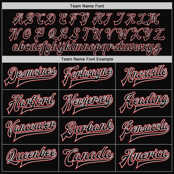 Custom Black White-Red Bomber Full-Snap Varsity Letterman Two Tone Jacket - Image 4