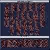 Custom Navy Orange Bomber Full-Snap Varsity Letterman Jacket - Image 4