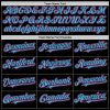 Custom Black Pink-Sky Blue Bomber Full-Snap Varsity Letterman Hoodie Jacket - Image 4