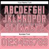 Custom Black Medium Pink-White Gradient Square Shape 3D Pattern Design Bomber Full-Snap Varsity Letterman Hoodie Jacket - Image 5