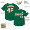 Custom Kelly Green White-Orange Mesh Authentic Throwback Baseball Jersey - Image 3