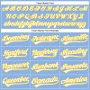 Custom Light Blue White Pinstripe Yellow Authentic Baseball Jersey - Image 4
