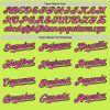 Custom Neon Green Pink-Navy Mesh Authentic Throwback Baseball Jersey - Image 4