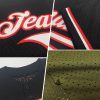 Custom Olive White-Light Blue Mesh Authentic Throwback Salute To Service Baseball Jersey - Image 2