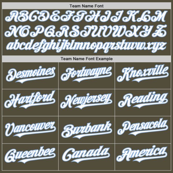 Custom Olive White-Light Blue Mesh Authentic Throwback Salute To Service Baseball Jersey - Image 4