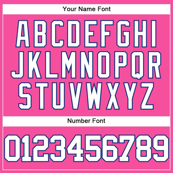 Custom Pink White-Royal Authentic Baseball Jersey - Image 5