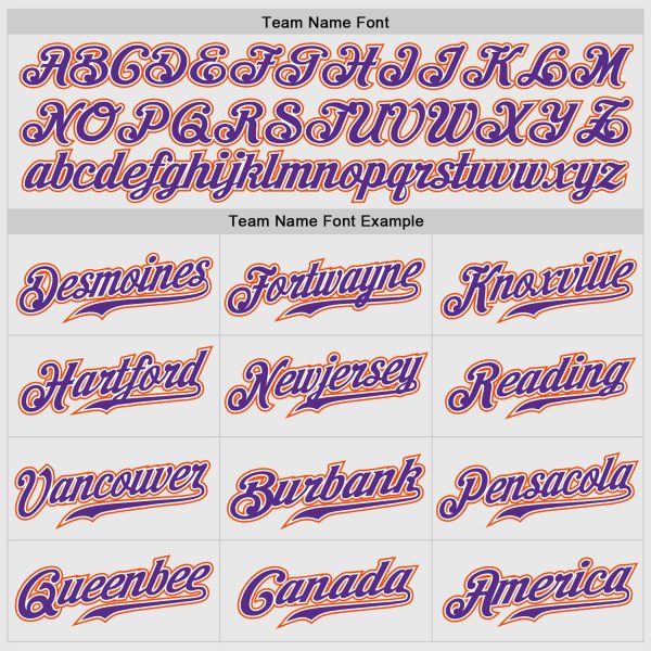 Custom White Purple Pinstripe Purple-Orange Authentic Raglan Sleeves Baseball Jersey - Image 5