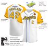 Custom White Gold-Royal Authentic Raglan Sleeves Baseball Jersey - Image 3