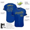 Custom Royal Royal-Gold Authentic Baseball Jersey - Image 3