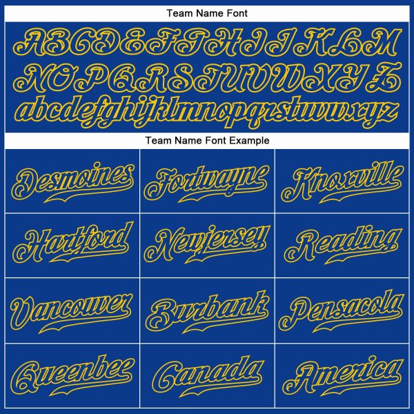 Custom Royal Royal-Gold Authentic Baseball Jersey - Image 5