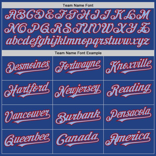 Custom Royal Light Blue-Red Mesh Authentic Throwback Baseball Jersey - Image 4