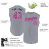 Custom Gray Pink Black-Light Blue Authentic Sleeveless Baseball Jersey - Image 2