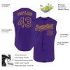 Custom Purple Gold Authentic Sleeveless Baseball Jersey - Image 2