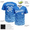 Custom Royal White-Light Blue 3D Pattern Two-Button Unisex Softball Jersey - Image 3
