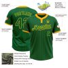 Custom Kelly Green Gold Pinstripe Gold Two-Button Unisex Softball Jersey - Image 3