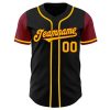Custom Black Gold-Crimson Authentic Two Tone Baseball Jersey - Image 2