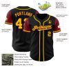 Custom Black Gold-Crimson Authentic Two Tone Baseball Jersey - Image 3