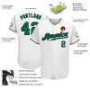 Custom White Kelly Green-Black Authentic Baseball Jersey - Image 3