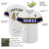 Custom White Old Gold-Royal Authentic Baseball Jersey - Image 3