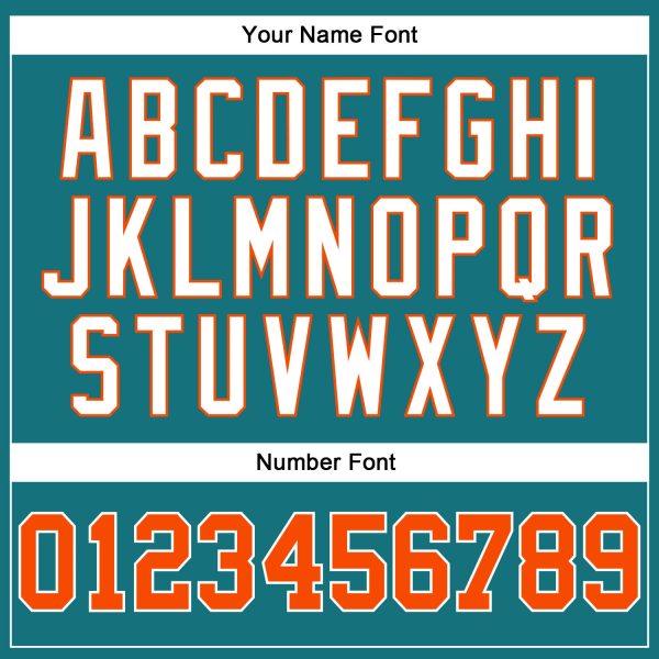 Custom Teal White Pinstripe Orange-White Authentic Baseball Jersey - Image 5