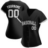 Custom Black White-Gray Authentic Baseball Jersey - Image 2