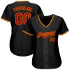 Custom Black Red-Gold Authentic Baseball Jersey - Image 2
