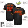 Custom Black Red-Gold Authentic Baseball Jersey - Image 3