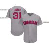 Custom Gray Red-Navy Baseball Jersey - Image 3