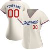 Custom Cream Red-Royal Authentic Baseball Jersey - Image 2