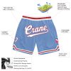 Custom Light Blue White-Red Authentic Throwback Basketball Shorts - Image 2