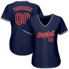 Custom Navy Red-White Authentic Baseball Jersey - Image 2